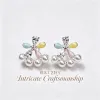 Chunshi Original colorful bow pearl Earrings, 925 silver jewelry stud earrings, silver needle jewelry earrings details Picture